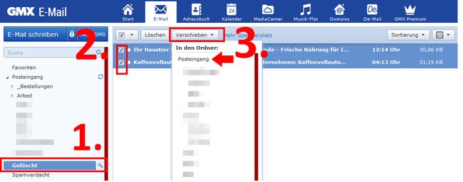 So könnt ihr gelöschte GMX-Mails wiederherstellen.