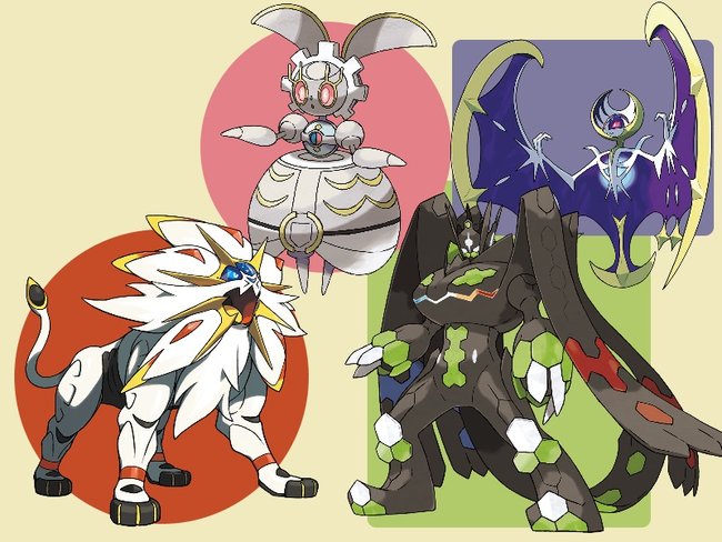Diese vier Pokémon werden die legendären Monster sein. (Quelle der einzelnen Pokémon: The Pokémon Company international)