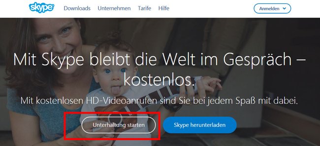 Hier bekommt ihr euren Skype-Link.