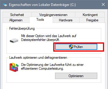 Windows 10: Hier prüft ihr eure Festplatte auf Fehler.