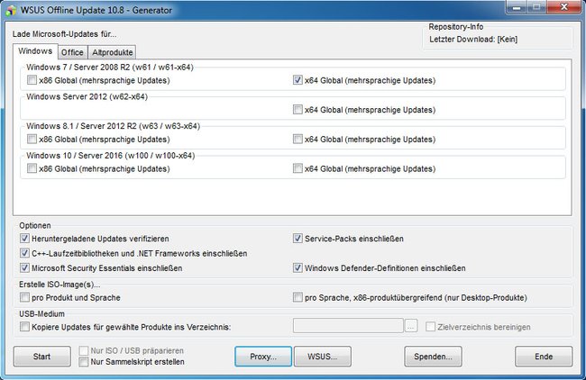 Das Microsoft-Tool WSUS Offline Update lädt die Updates erst herunter und installiert sie danach offline.