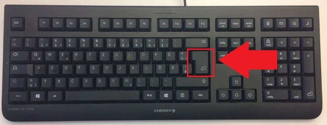 Enter Taste auf Bildschirm-Tastatur