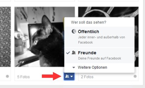 Facebook Fotos verbergen Bestehendes Album