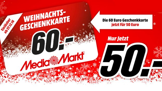 Media Markt verkauft 60-Euro-Geschenkkarten für 50 Euro