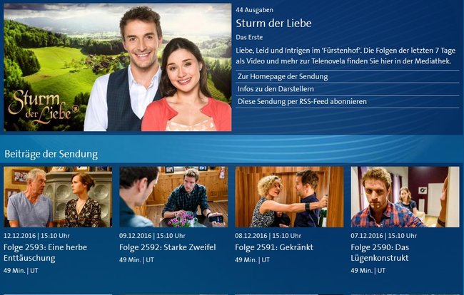 Sturm der Liebe Mediathek