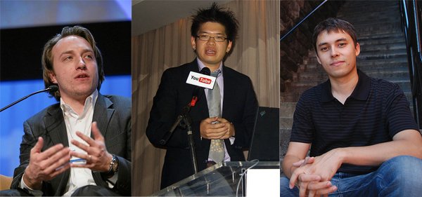 Es fing alles an mit den YouTube Gründern Chad Hurley, Steve Chen, und Jawed Karim. Bildquelle: shoutmeloud.com