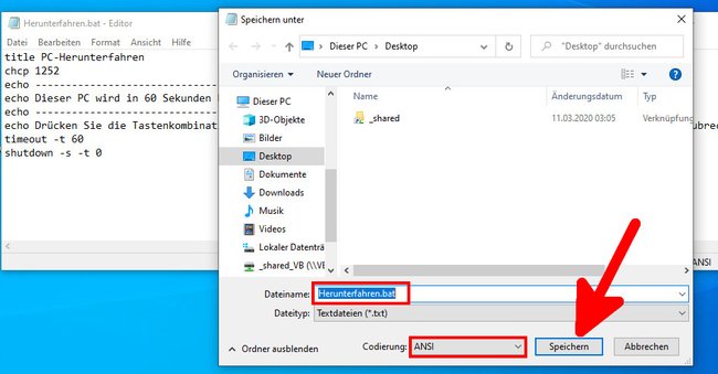 So speichert ihr die Batch-Datei. (Bildquelle: GIGA)