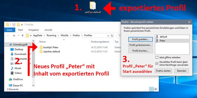 So importiert ihr ein Profil in Firefox.