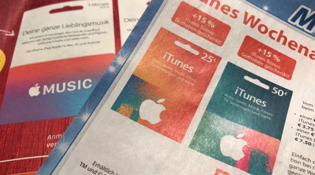 iTunes-Karten mit Rabatt im Dezember 2016