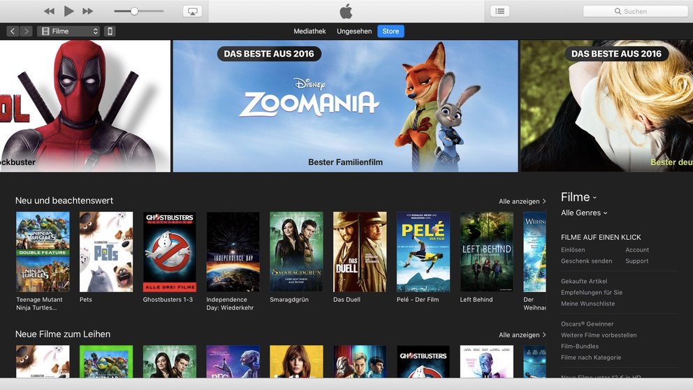 iTunes Store: Apple will Filme kurz nach Kino-Start verleihen