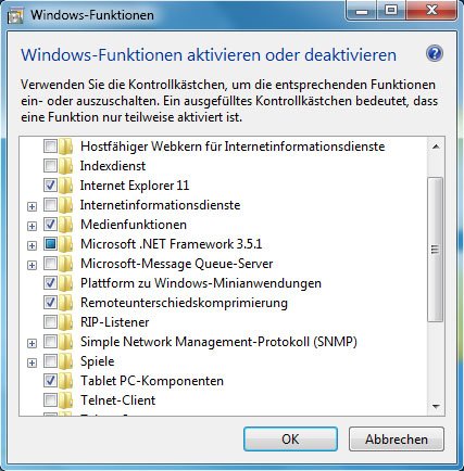 Windows 7: Hier könnt ihr nicht genutzte Funktionen entfernen.