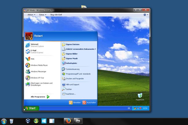 Der XP Mode läuft unter Windows 7 Home.