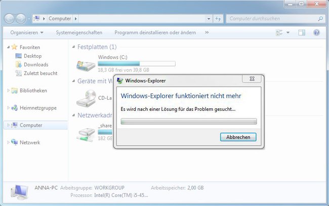 Ein Videocodec kann Schuld sein, dass der Windows-Explorer immer abstürzt.