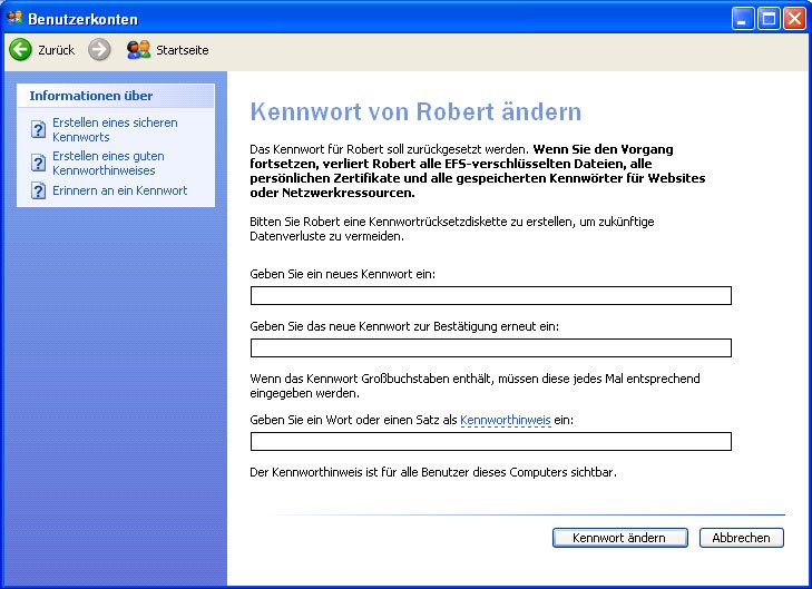 Windows XP Passwort vergessen so geht
