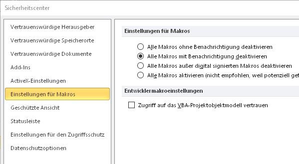 DOCM-Datei-Word-Sicherheitscenter