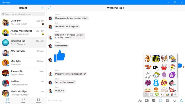 Facebook Messenger PC Windows 10 UWP