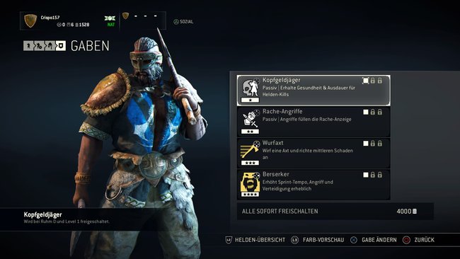 For Honor Berserker Gaben