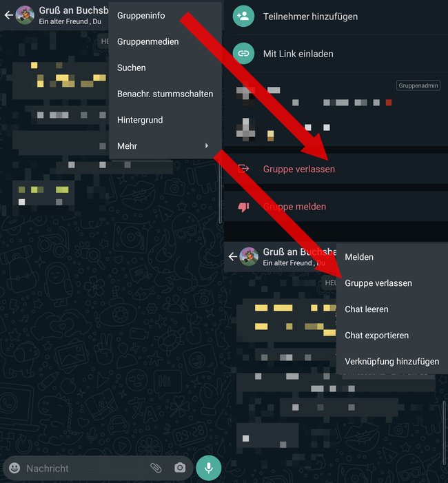 WhatsApp Gruppe verlassen