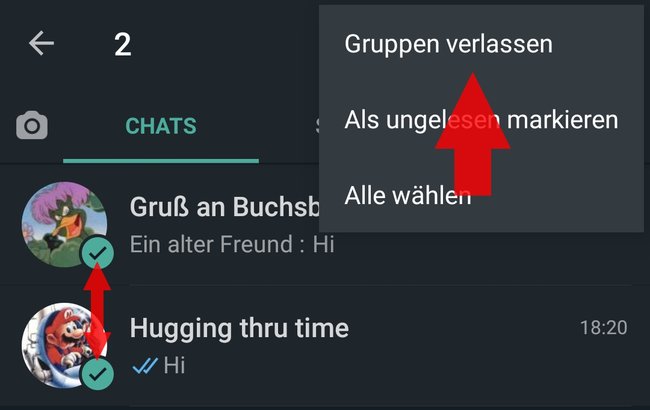 WhatsApp mehrere Gruppen verlassen