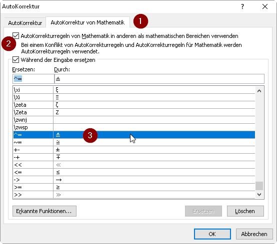 Word-entspricht-zeichen-AutoKorrektur