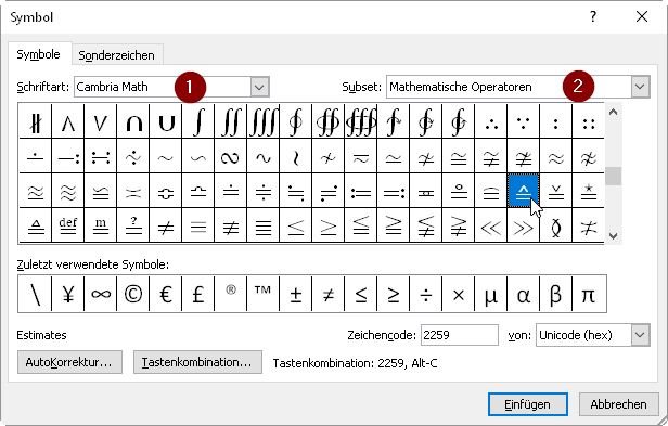 Word-entspricht-zeichen-symbole