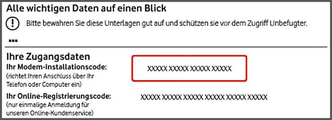 So ähnlich sieht euer Modem-Installationscode aus.