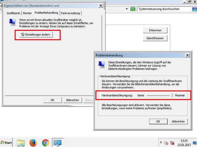 Windows: Hier könnt ihr per Regler die Hardwarebeschleunigung deaktivieren. (Bildquelle: GIGA)