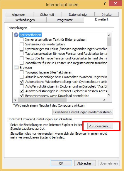 So könnt ihr den Internet Explorer zurücksetzen.