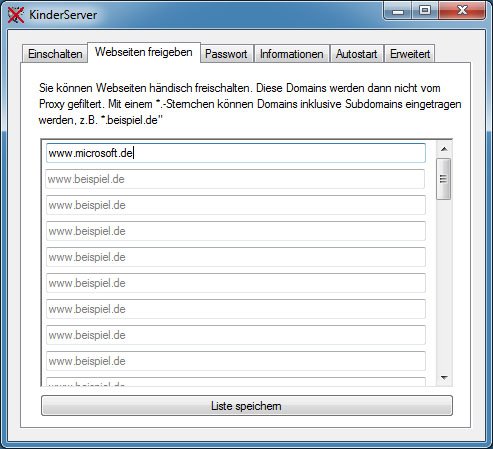 Hier könnt ihr weitere Webseiten für Kinder freigeben.