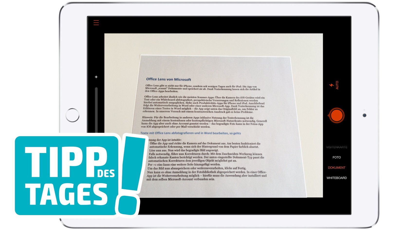 Office Lens kostenlos von Microsoft Dokumente abfotografieren und in
