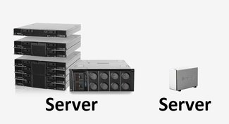 Ein Server muss heute kein großer Schrank mehr sein. Es gibt sie in groß und klein. Geräte-Bildquelle: Lenovo / Synology