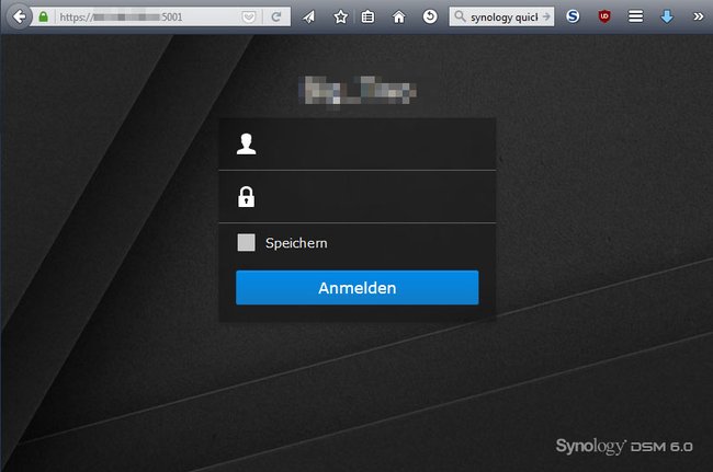 Meldet euch hier mit Benutzernamen und Passwort an dem NAS an.