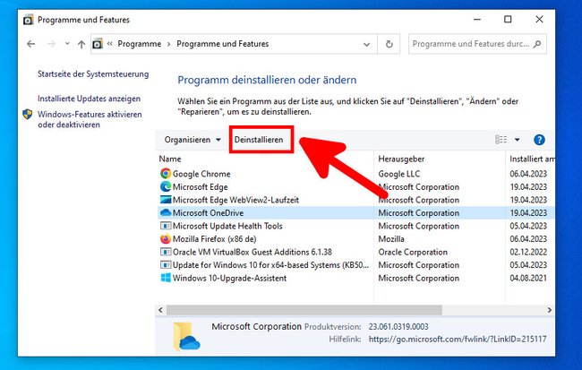So deinstalliert ihr OneDrive ebenfalls. Bildquelle: GIGA