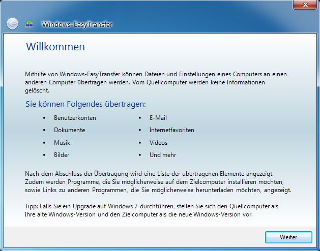 Windows Easy Transfer gibt es für Windows 10 nicht mehr.