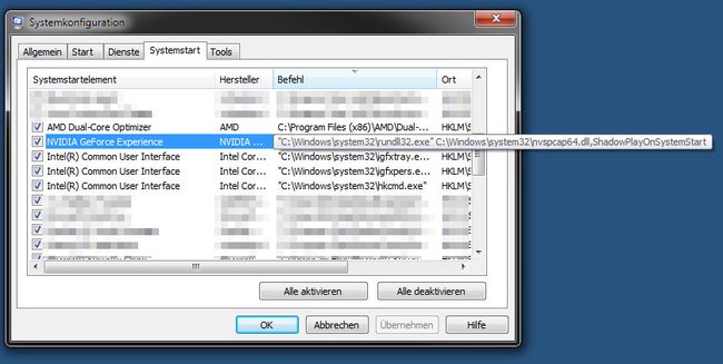 Der Windows Hostprozess rundll32 wird unter anderen auch von Autostart-Programmen genutzt.