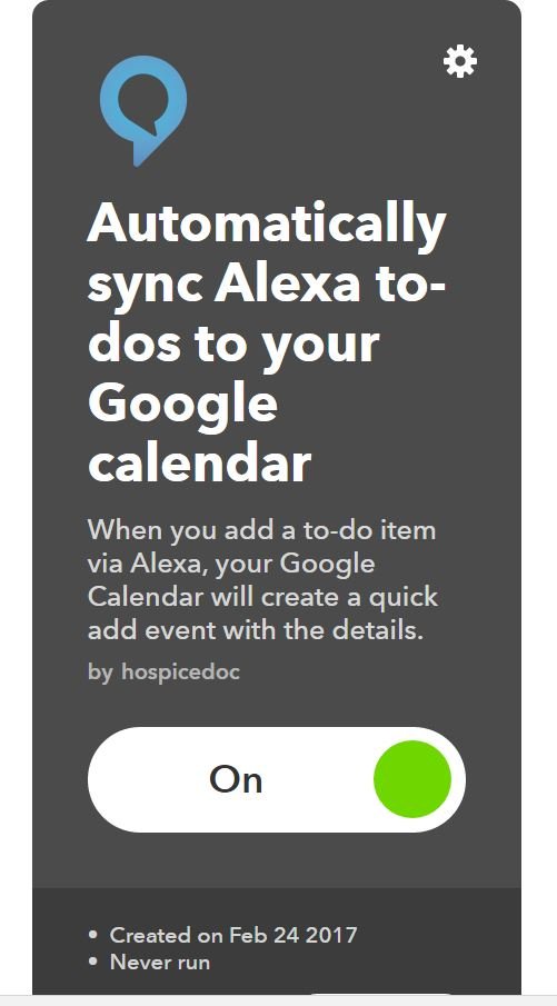 IFTTT Amazon Echo Google Kalender