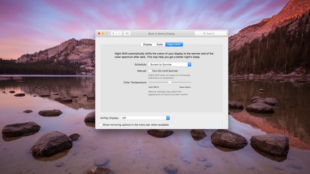Night Shift in macOS Sierra: Quellcode zeigt Liste unterstützter Macs