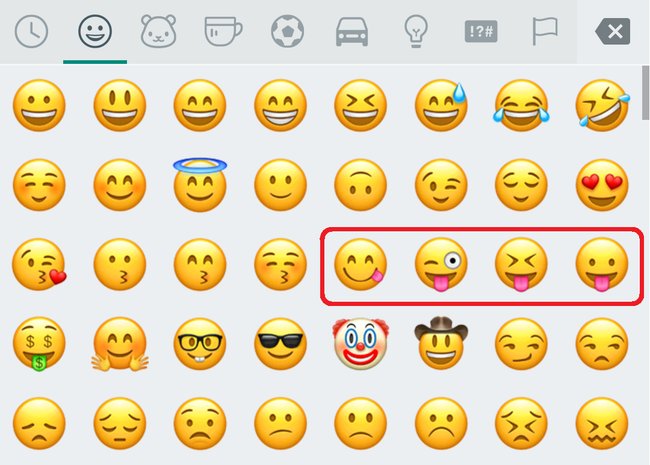 Smiley Zunge raus Screenshot WhatsApp