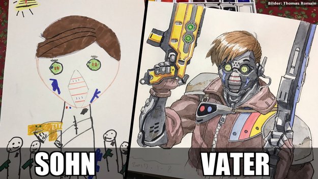Dieser Vater verwandelt die Zeichnungen seiner Kinder in richtige Artworks