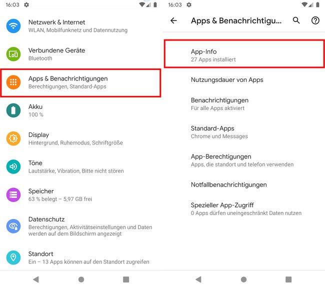 So öffnet ihr die Liste aller installierten Apps. Bild: GIGA