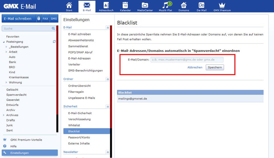 E-Mail-Adresse blockieren (Spam) – so geht's