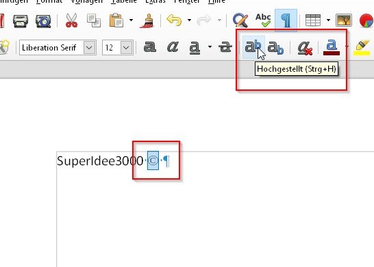 hoch-zwei-zeichen-libreoffice