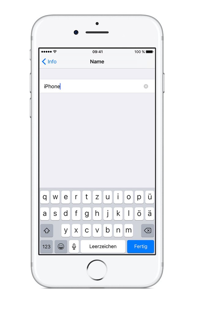 Hier könnt ihr den Namen des iPhone ändern.