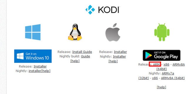 Für den Fire TV benötigt ihr die APK-Datei von Kodi in der ARM-Variante.