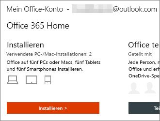 Hier installiert ihr Office 365.