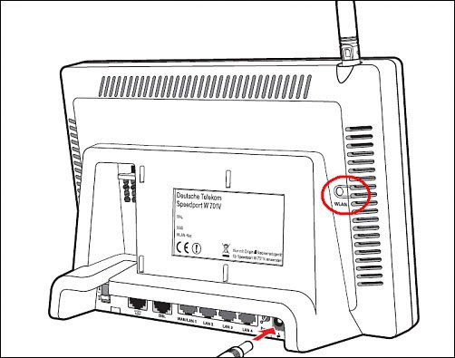 Bei anderen Modellen ist der WLAN-Knopf auf der Rückseite.