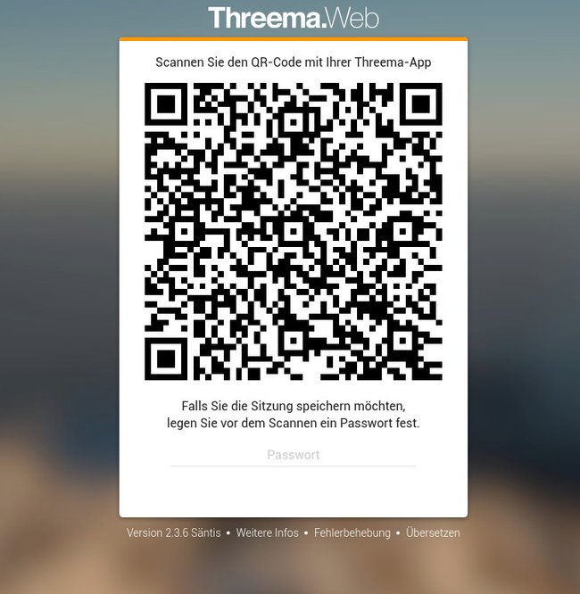 Ihr seht auf der Threema-Web-Seite nun einen QR-Code. Bild: GIGA