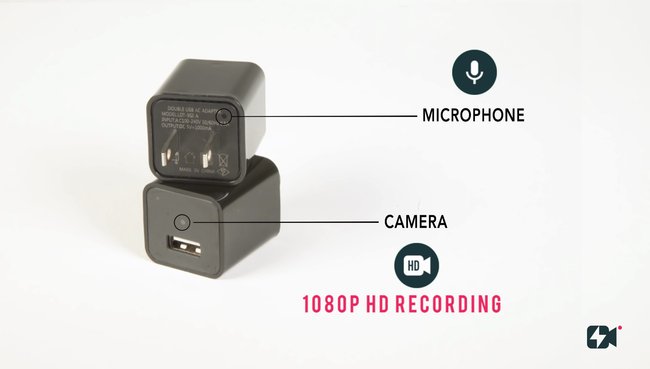 Der LookOut Charger sieht aus wie ein Ladegerät, macht aber heimlich Video-aufnahmen in 1080p (Quelle: Hersteller / Indiegogo)