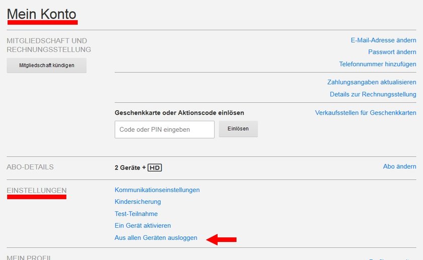Netflix Mein Konto