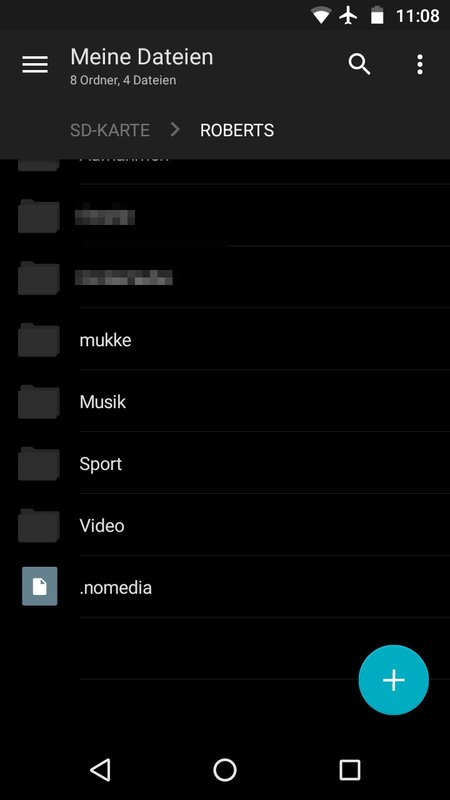 Android: Eine .nomedia-Datei in einem Ordner.